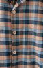 Closeup of Buttons of Men's Classic Pajama Set - Pancake Bay Plaid Flannel - Sand - Handmade, Ethically Made, and Sustainably Made by a Small, Local Business in Sault Ste Marie, Ontario, Canada - 49th Apparel
