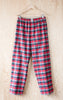 Full View of Pants of Men's Classic Pajama Set - Pancake Bay Plaid Flannel - Red - Handmade, Ethically Made, and Sustainably Made by a Small, Local Business in Sault Ste Marie, Ontario, Canada - 49th Apparel